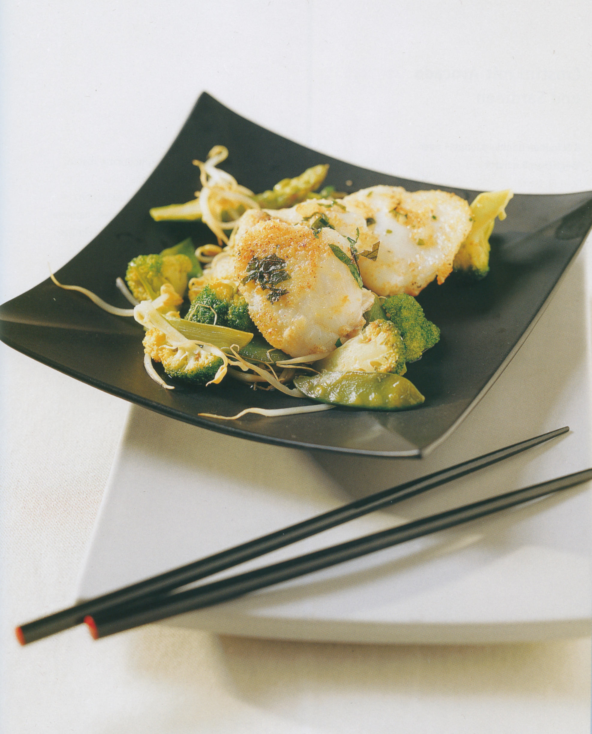 Cabillaud sur légumes verts